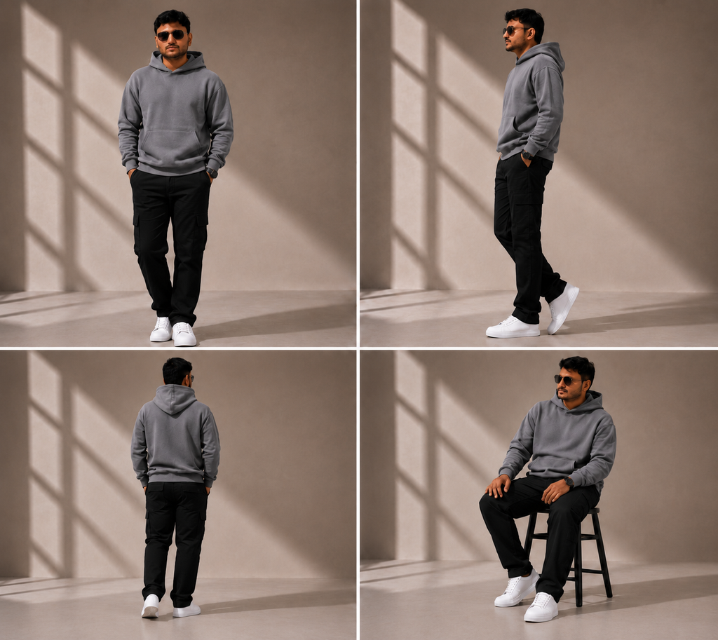 Premium Oversized Heavyweight Hoodie – Soft Steel Gray