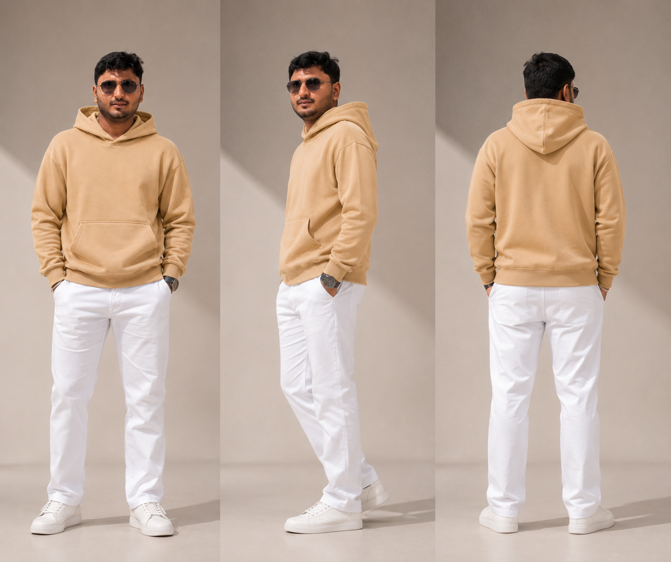 Premium Oversized Heavyweight Hoodie – Beige Sand