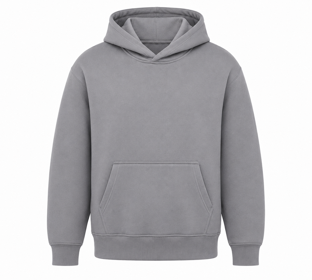 Premium Oversized Heavyweight Hoodie – Soft Steel Gray