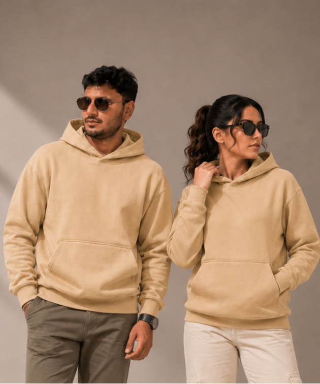Premium Oversized Heavyweight Hoodie – Beige Sand
