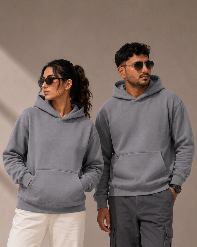 Premium Oversized Heavyweight Hoodie – Soft Steel Gray
